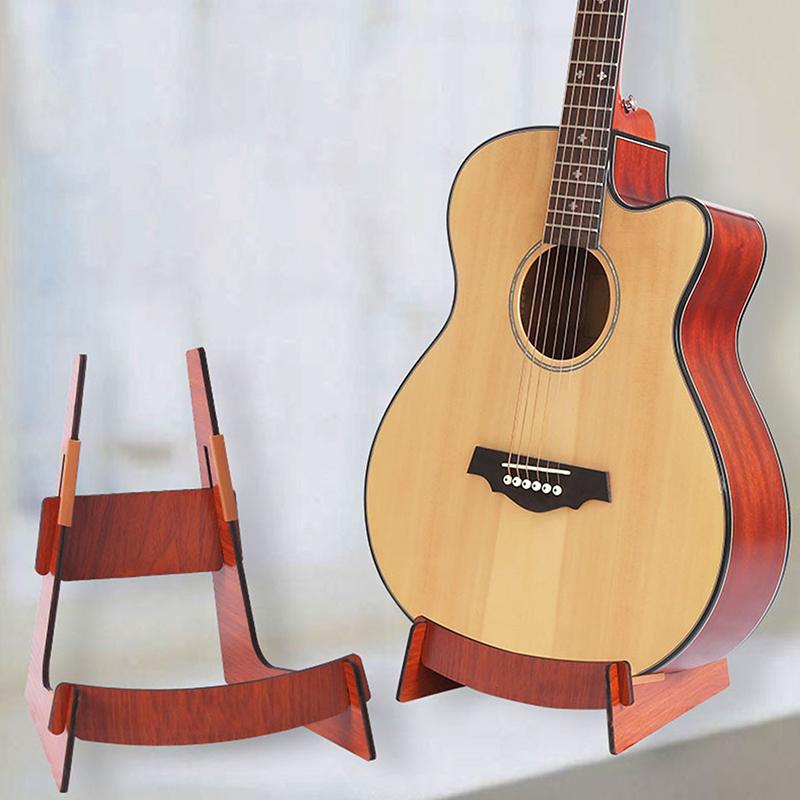 Drewniany stojak na gitarę dla instrumentów akustycznych i elektrycznych Przenośny Kształtowany Podłogowy Uchwyt Ekspozycyjny na Ukulele Mandolinę Bas