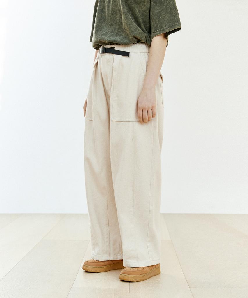 MINIMALPROJECT Washed Fatigue Balloon Cotton Pants Mpt108 [Ivory]