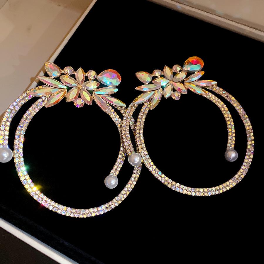 

Silver Needle Diamond Drop Pearl Pendant Earrings Retro Exquisite Fashion Temperament Earrings Light Luxury Premium Earrings Women