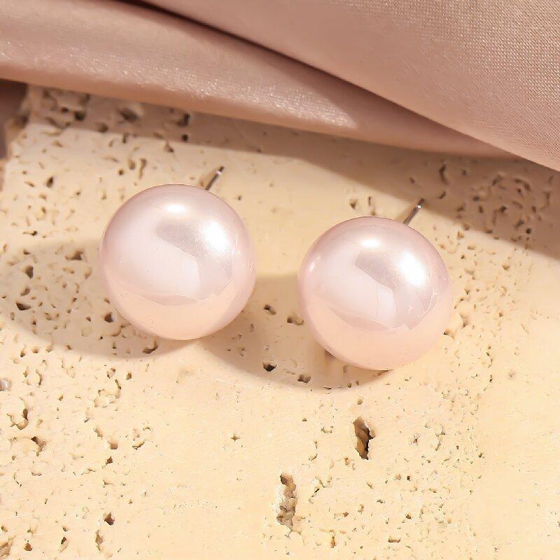 Women's Unique Edgy Pearl Stud Earrings, Minimalist Elegant Sophisticated Fashion Jewelry