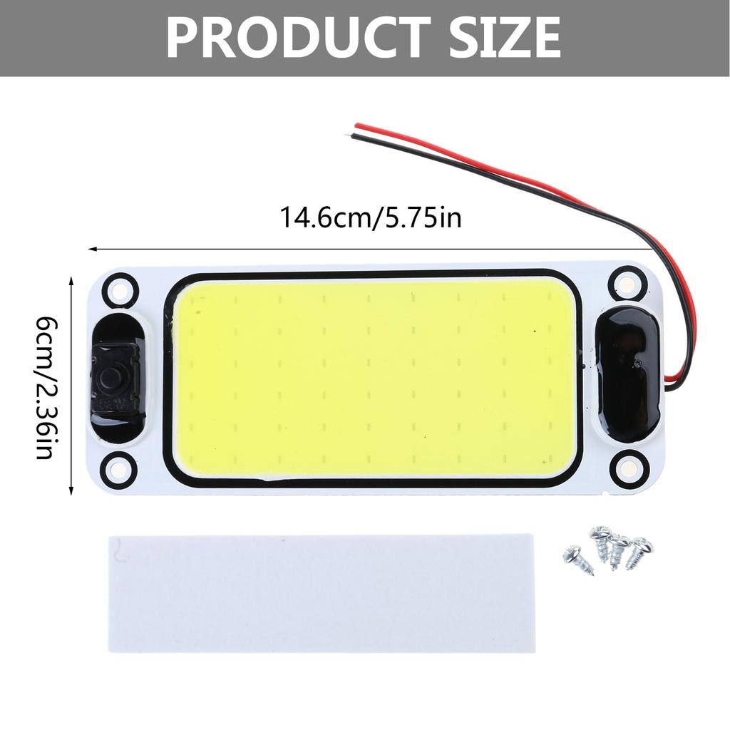 DC12V-24V COB LED Light Panel Board Universal for Car Truck SUV Steamer 600LM 28W 6000K Auto Interior Dome Reading Lamp