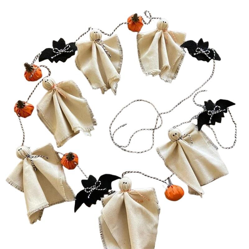 

Cute Ghosty and Pumpkins Wall Hanging, 9.2Feet Festival Halloween Decoration for Indoor Display 1