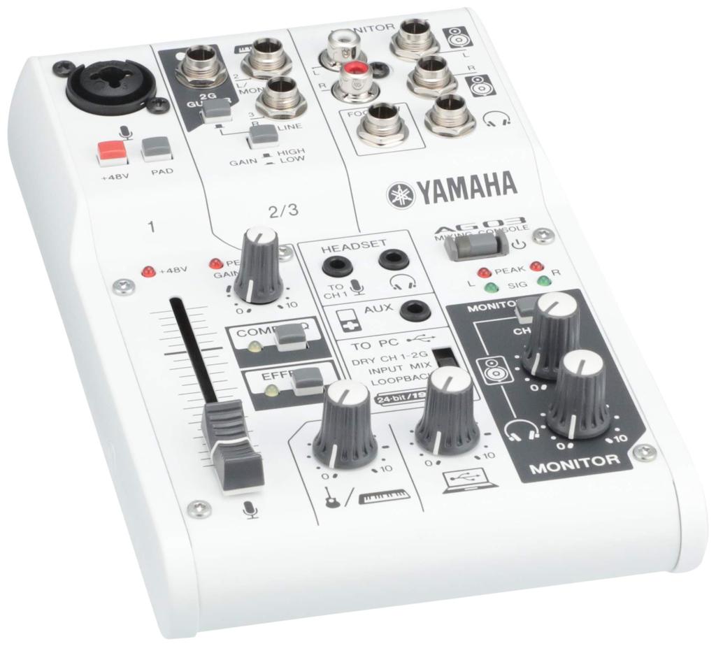 YAMAHA Webcasting mixer audio interface 3 channels AG03 with convenient functions for Internet distribution Compatible with music production