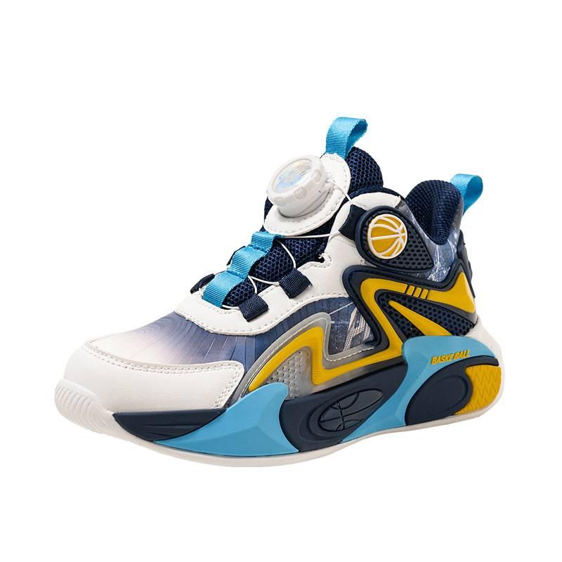 2025 direkt Basketballschuhe Lederoberfläche Winter Outdoor-Sportschuhe Mittelgroße und große Kinder Drehverschluss Verschleißfest Laufschuhe t