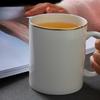 Bone China Coffee Mug with Gold Rim, 200-400ml Tea Cup with Handle White 1pc, for Espresso,Hot Cocoa,Cappuccino,Latte and Cold Drinks, Microwave Safe