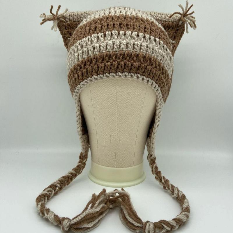 Purely Handmade Ruffled Hat, Adult Lace Beanie, Fashionable and Versatile Ruffled Hat