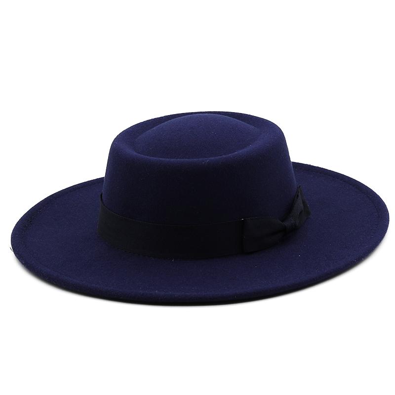 New 8.5CM Wide Brim Fedora Hat Jazz Hat Women Men Classic Felted Hat Panama Solid British Fascinator Women's Felt Hat
