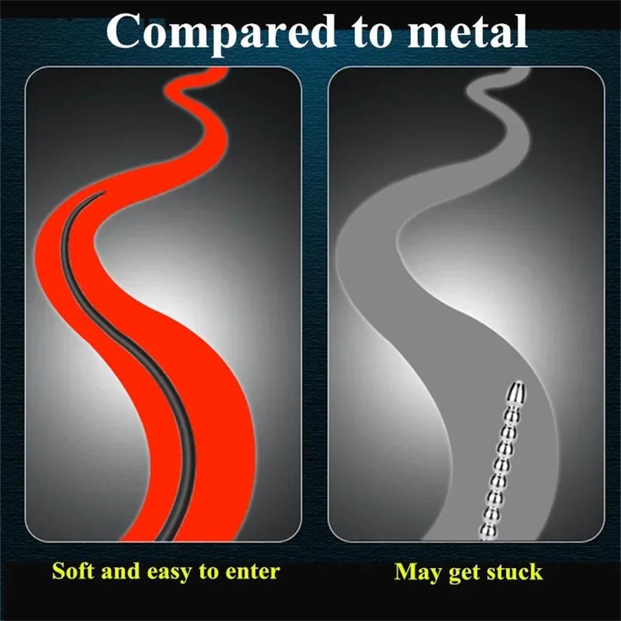 Silicone Urethral Sounding Vibrator Prostate Massager Insert Penis Plug Vibrators Sex Toys For Men