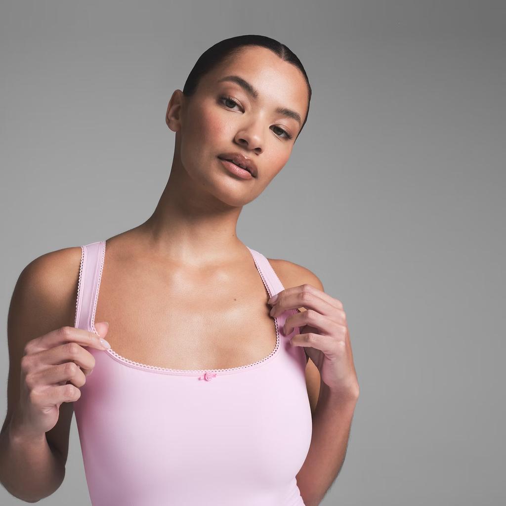 SKIMS Valentines Day Collection SS25 Fits Everybody Picot Scoop Neck Tank Women tops Cherry-Blossom-Tonal TP-TNK-6694W-CMB