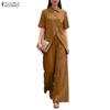 Conjuntos Casuales de Dos Piezas para Mujer: Blusa de Manga Corta Cruzada Delantera y Pantalones Largos