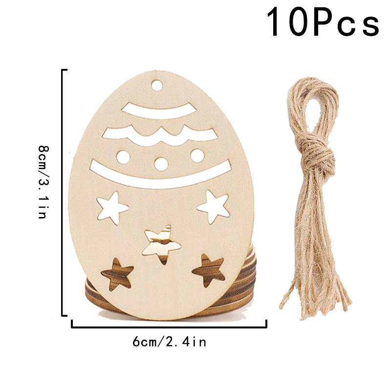 10 Stück/Packung DIY Ei Holzscheiben Basteln Frühlingsdekoration Partyzubehör Osterhase Holz