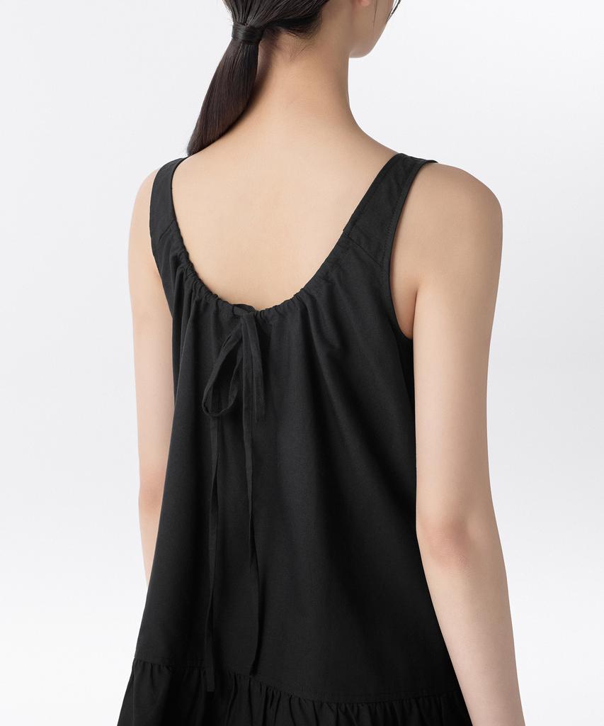 Musinsa Standard Woman Women'S Cotton Tiered Mini Dress [Black]
