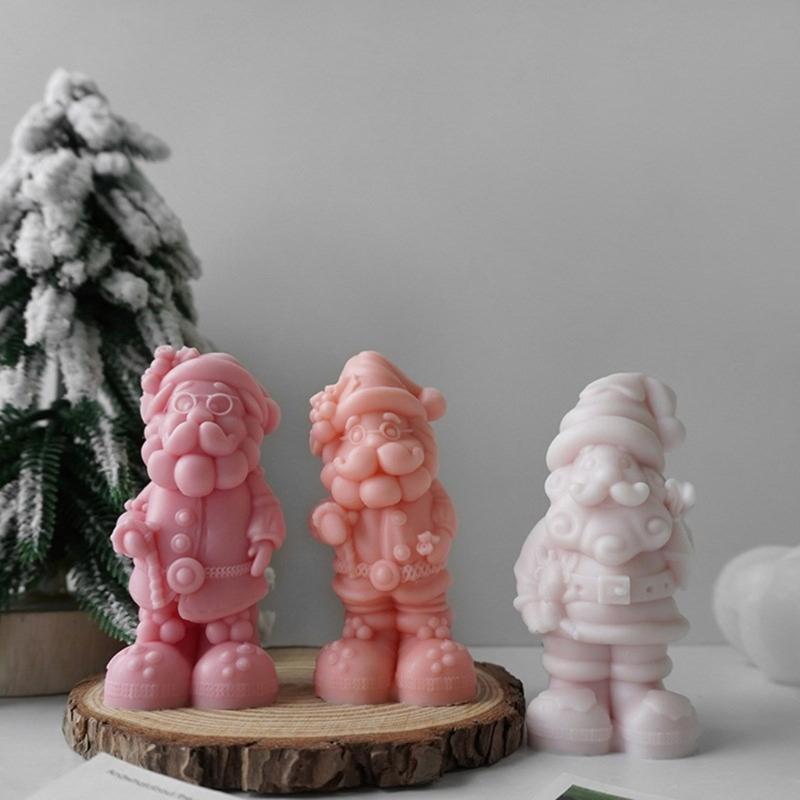 Elastyczna silikonowa forma do formowania świec w kształcie Świętego Mikołaja, forma do aromaterapii, forma do robienia ozdób ręcznie robionych