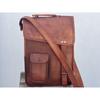 Tasche Leder Tan Farbe Messenger Schulter Herren Umhängetasche Laptop Schule Aktentasche 14"