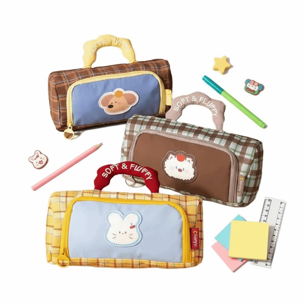 Color Block Pattern Student Stationery Box Creative Design Pencil Case Kids Gifts