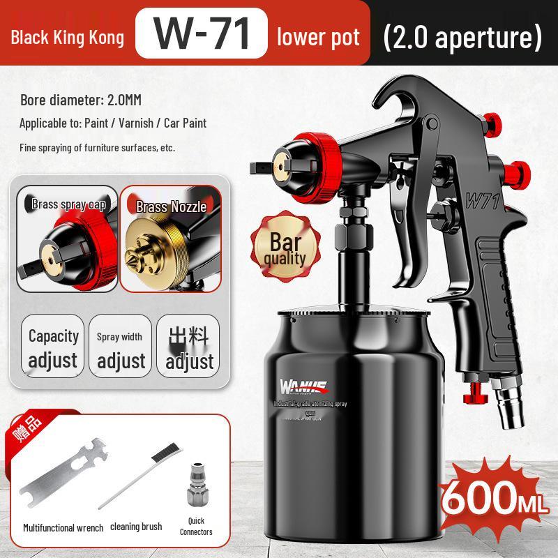 Wanhe Pneumatic Paint Spray Gun for Latex Paint and Auto Air Pump