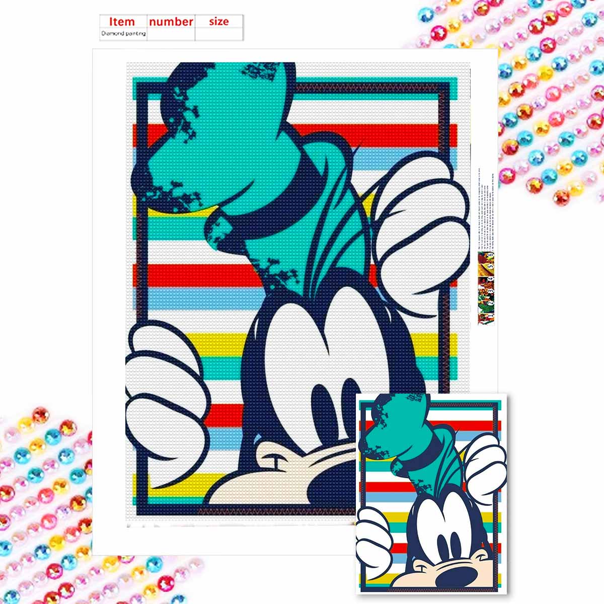 

5D Алмазная вышивка своими руками Любопытный щенок Полная выкладка Стразы Мозаика Вышивка Изделия ручной работы Домашний декор Подарок Round 20x30cm