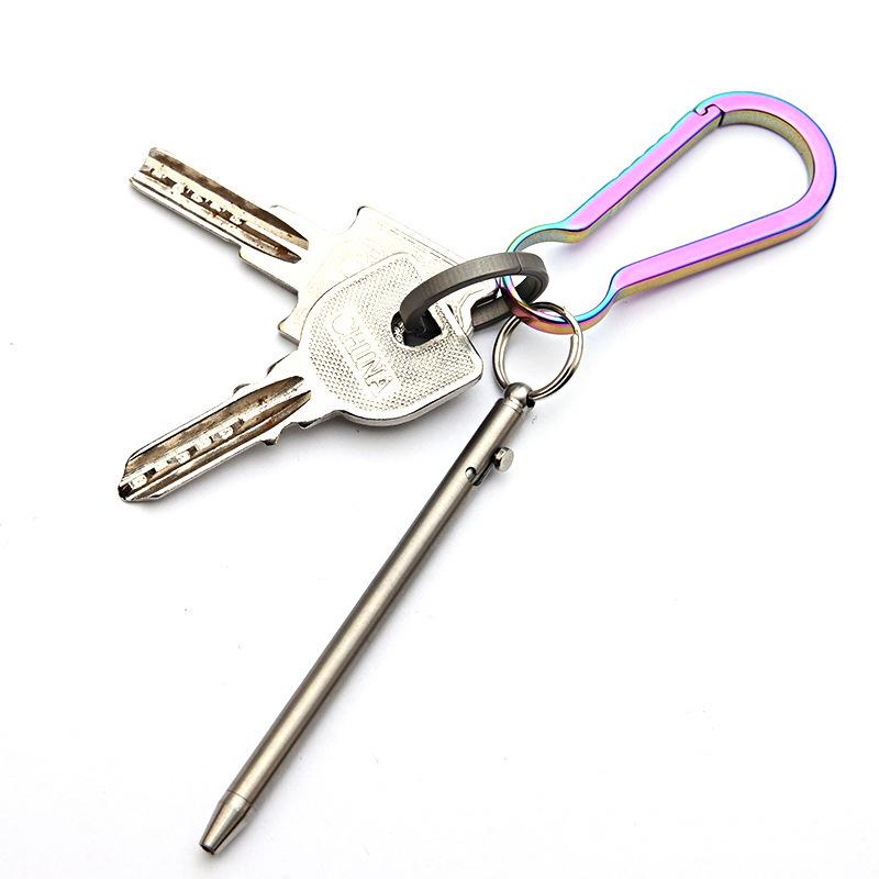 Creative Titanium Mini Bolt-Action Keychain Pen - Portable Travel Ballpoint Signature Pen