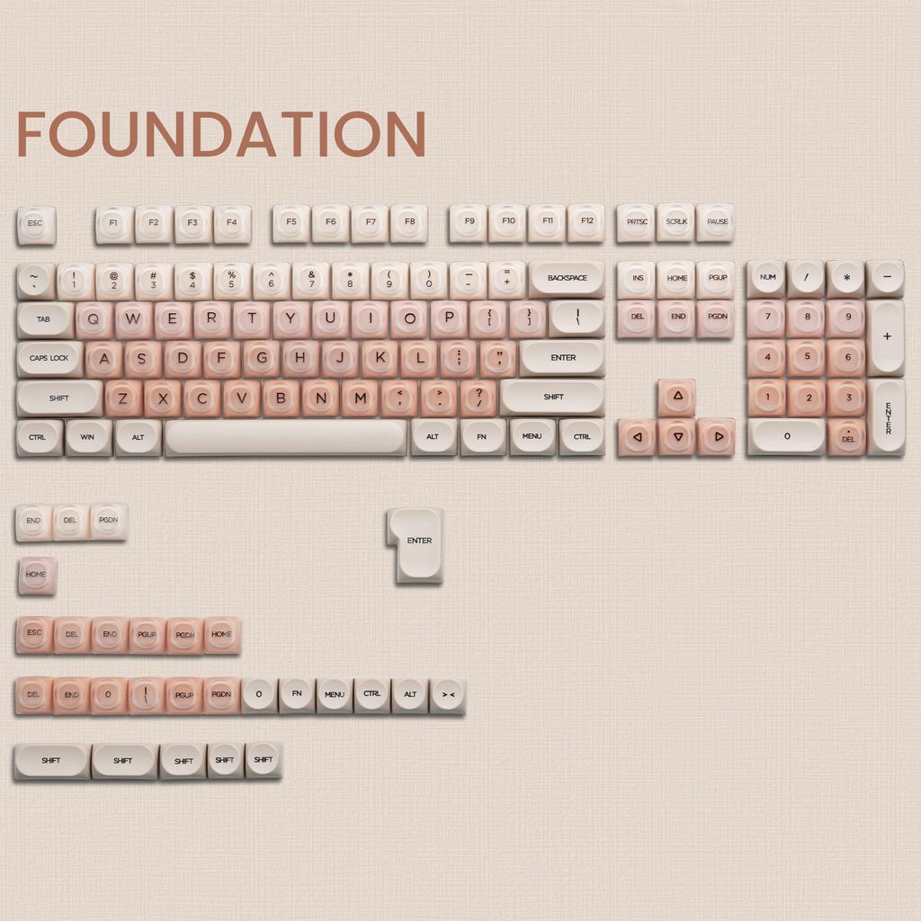 130 Keys Pink Liquid Foundation Keycap HOA Profile PBT Double Shot Keycap For Mx Switch Mechanical Keyboard ISO Enter Key Caps