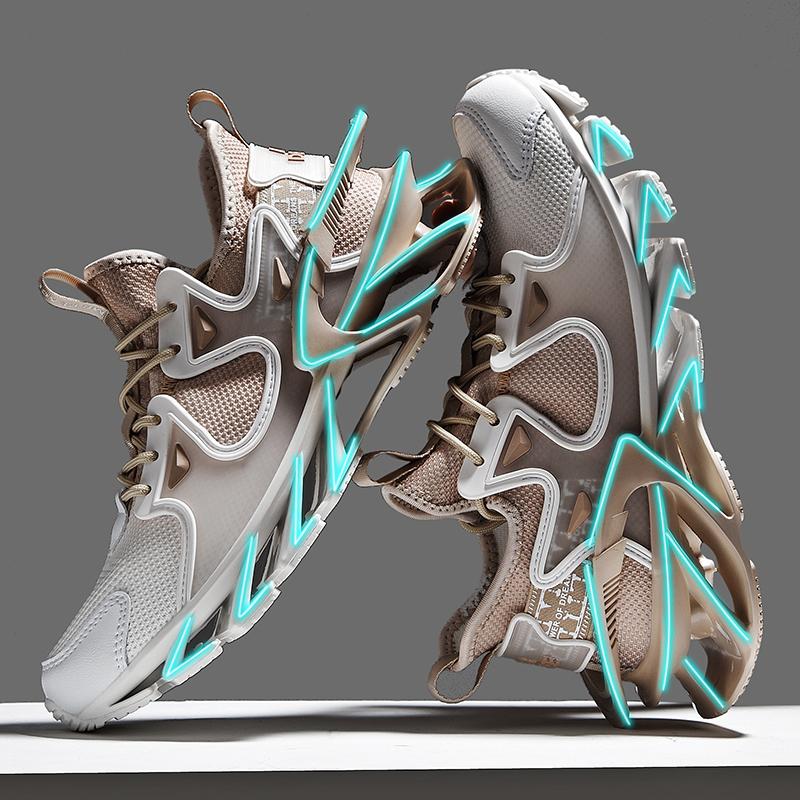 Baskets athlétiques pour hommes, chaussures de course respirantes à plateforme, baskets de marche Style de rue Punk