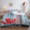 Watermelon Duvet Cover Set Green and Red Colour Polyester Comforter Cover King Queen Full Size for Kids Teens Adults Bedding Set