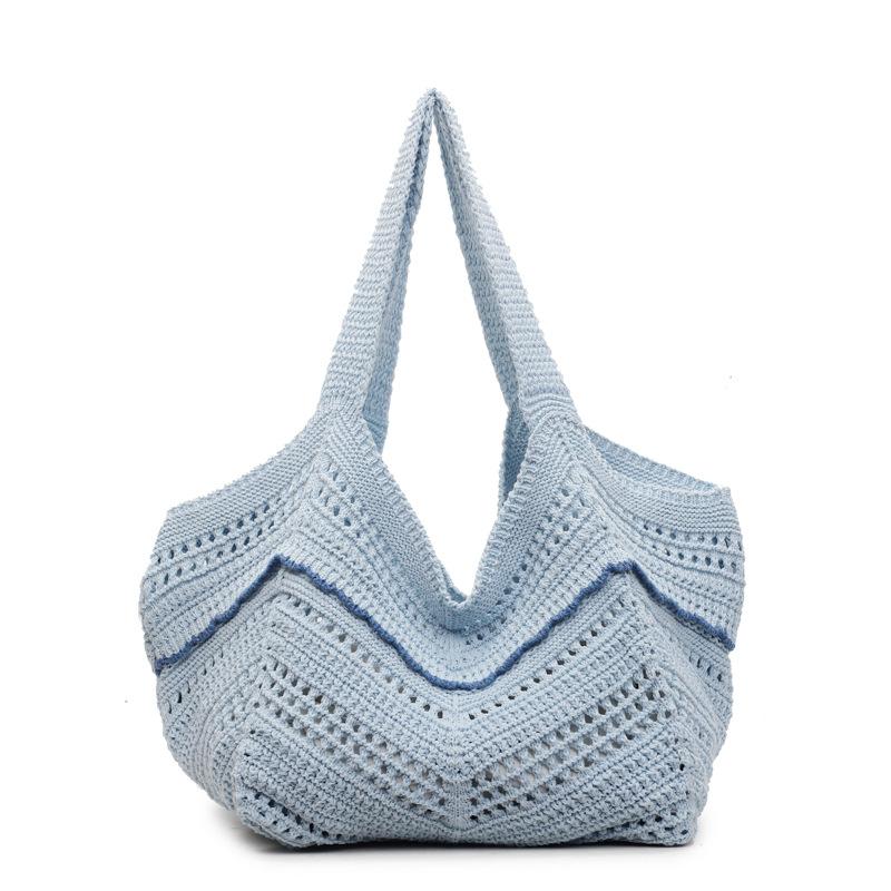 Woven Shoulder Bag Hand-woven Niche Hollow Tote Bag Commuter Shoulder Seaside Vacation Women's Bag