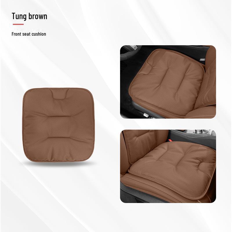 Universal Ventilated Nappa Leather Car Seat Cushions - Four Seasons, Breathable, High-Grade, Perforated Design for All Models.