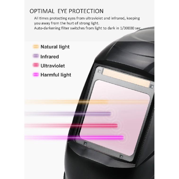 1112 Welding Helmet Automatically Darkening Soldering Welder Mask True Color Welder Cap 4 Arc Sensor for TIG MIG MMA Goggles