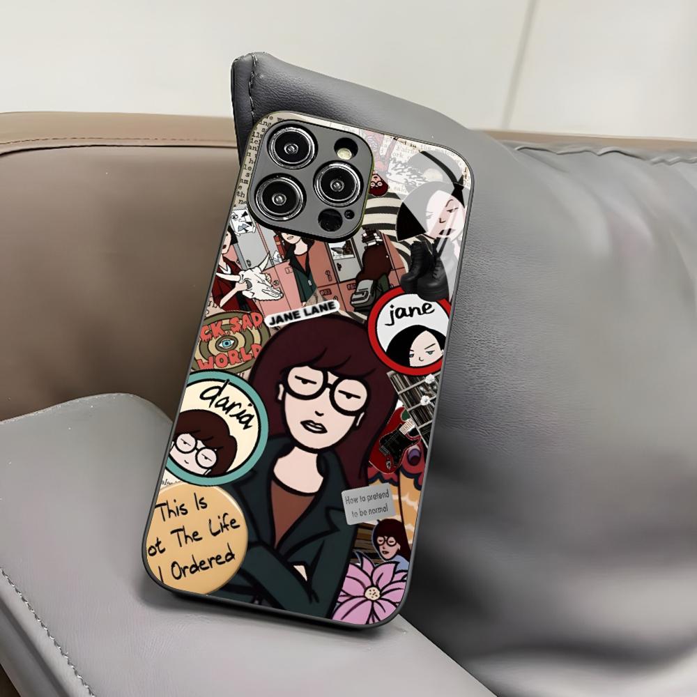 Anime D-Daria Phone Case for Iphone 17 Air 16 15 14 12 11 13 Pro Max Mini X Xr Xs Puls Black Glass Cover