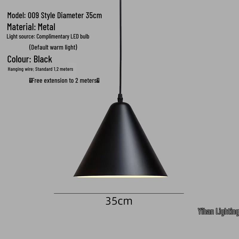 Modern Nordic Single-Head Pendant Light for Hotels, Bars, and Restaurants - Industrial Retro Style Lampshade.