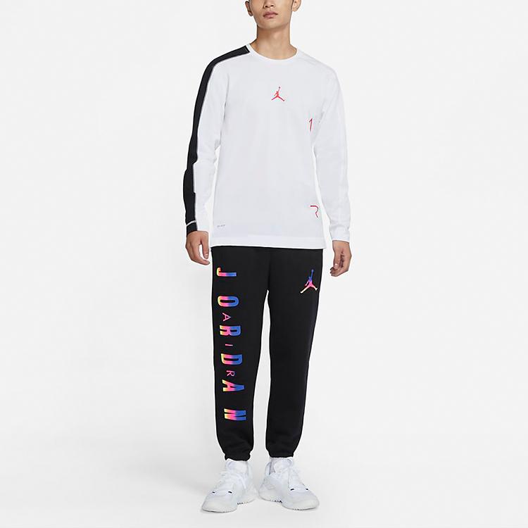 Jordan Casual Sports Crew Neck Long Sleeve T-Shirt Men Tops White DB4367-100