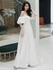 White Evening Dress Women's 1011 New Banquet Temperament Socialite Long Style Can Usually Wear Birthday Shoulder Dress