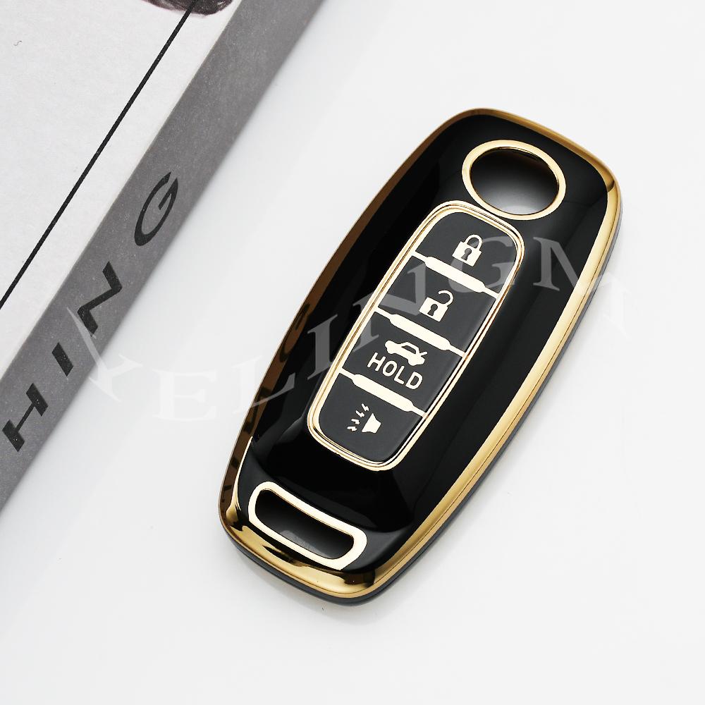 4 Button Car Key Cover Case Shell Fob For Nissan Teana X-Trail T33 Altima Qashqai J12 Juke Kicks Ariya  Keychain Accessories