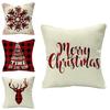 Festive Christmas Cushion Cover Featuring Adorable Reindeer And Snowflakes Design