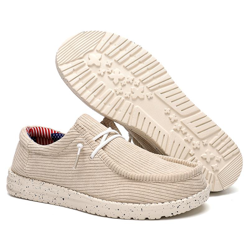 

Мужские мокасины, дышащие, легкие, нескользящие, без застежек, мужская обувь, весна и лето, подкладка со звездами и полосками US7 (CN40) бежевый