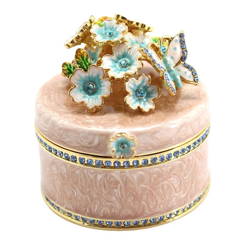 Butterfly and Flower Jewelry Storage Box Multifunctional Organizer for Earrings Bracelets Necklaces Accessories Holder