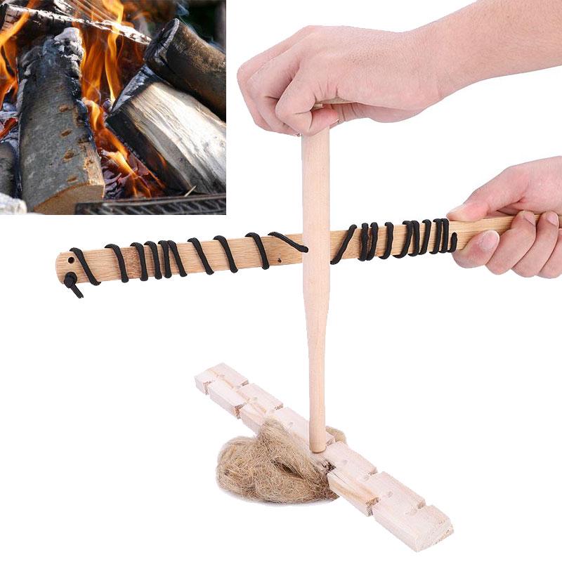 Buy Wood Drilling Fire Making Tool Survival Emergency Ignitor Kit for