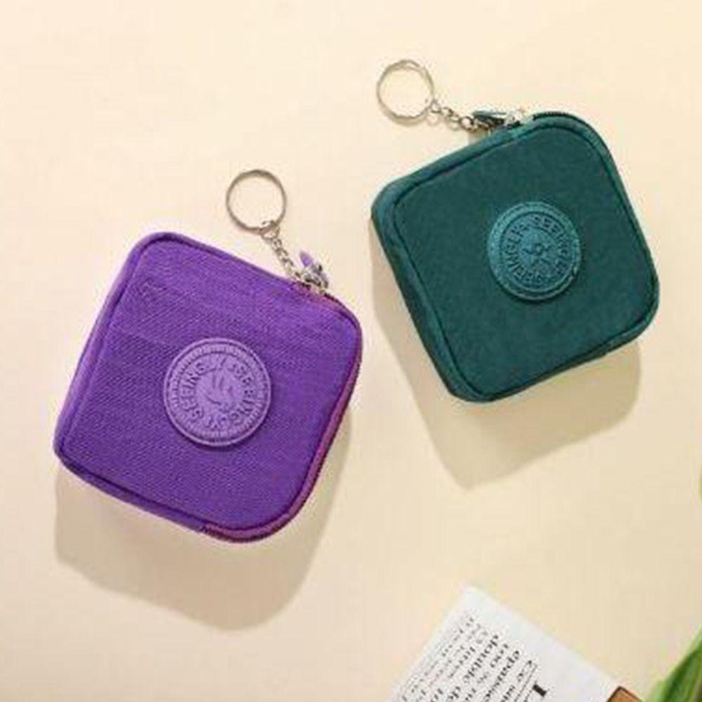 Waterproof Short Zipper Coin Purse Nylon Simple Storage Bag Portable Double-layer Wallet  Outdoor