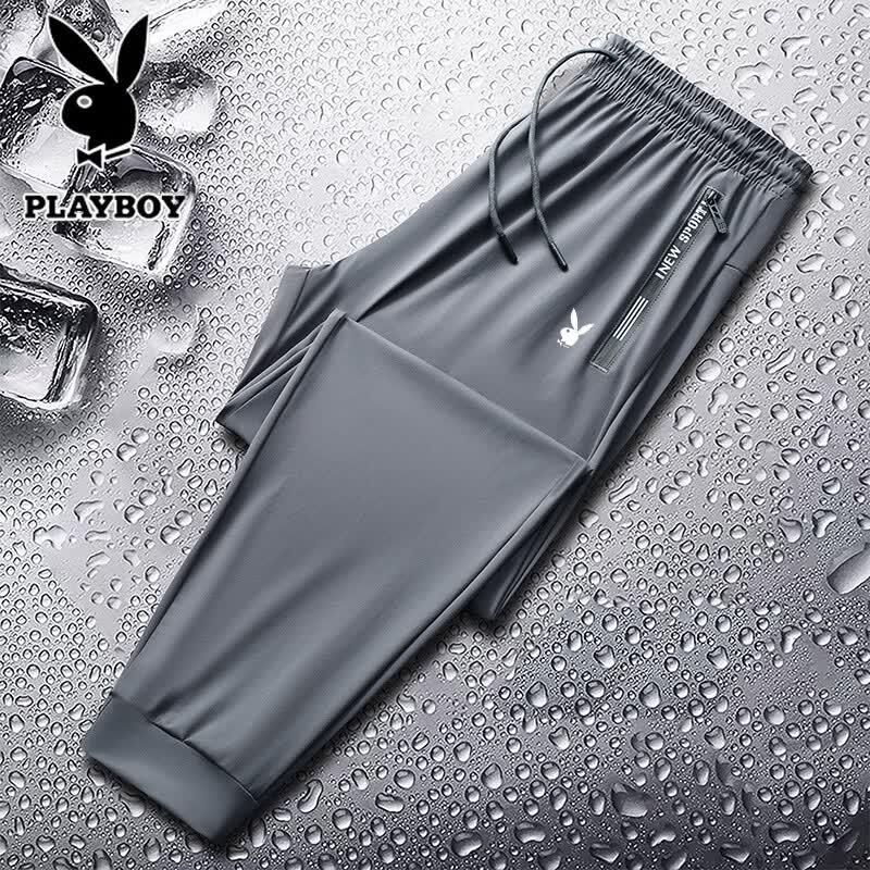 Playboy Men s Ice Silk Straight Leg Summer Casual Pants L