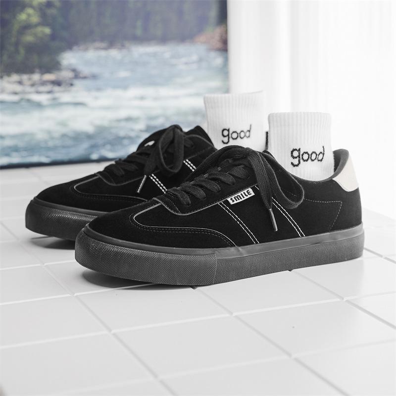 

Осенние мужские парусиновые туфли, низкие, спортивная мода, студенческие, повседневные, замшевые, корейская версия, повседневные, трендовые мужские туфли 7985 39 чёрный