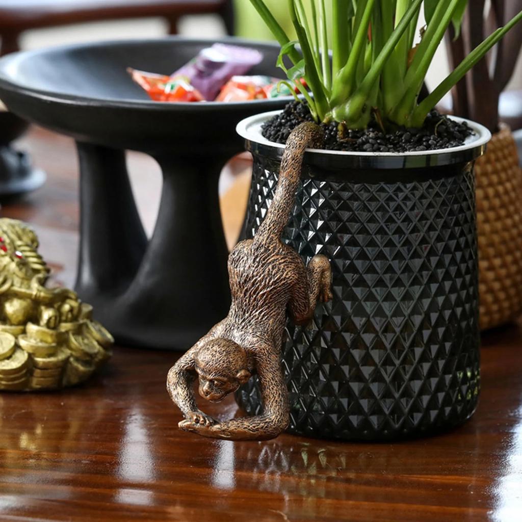 1Pc Bonsai Monkey Hanging Outdoor Gardening Statue, Resin Furniture Living Room Hanging Decoration, Outdoor Garden Hanging Decoration