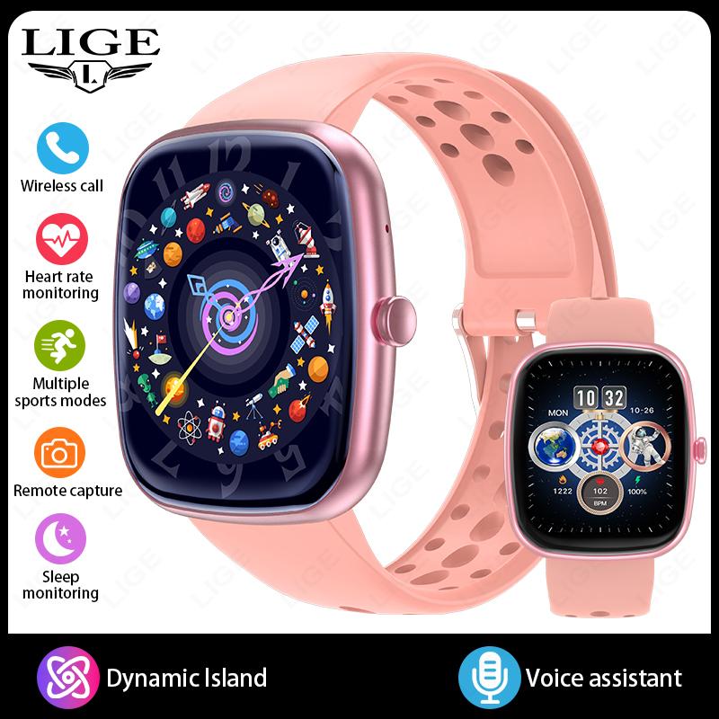 

New Smart Watch Bluetooth Call Message Reminder 24 Hour Health Monitoring Smart Watch Gift for Men Women Reloj Mujer червоний