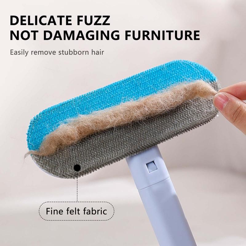 3 In 1 Long Handle Pet Hair Remover Brush Adjustable Window Screen Cleaning Tool for Sofa Carpet and Household Fur Removal
