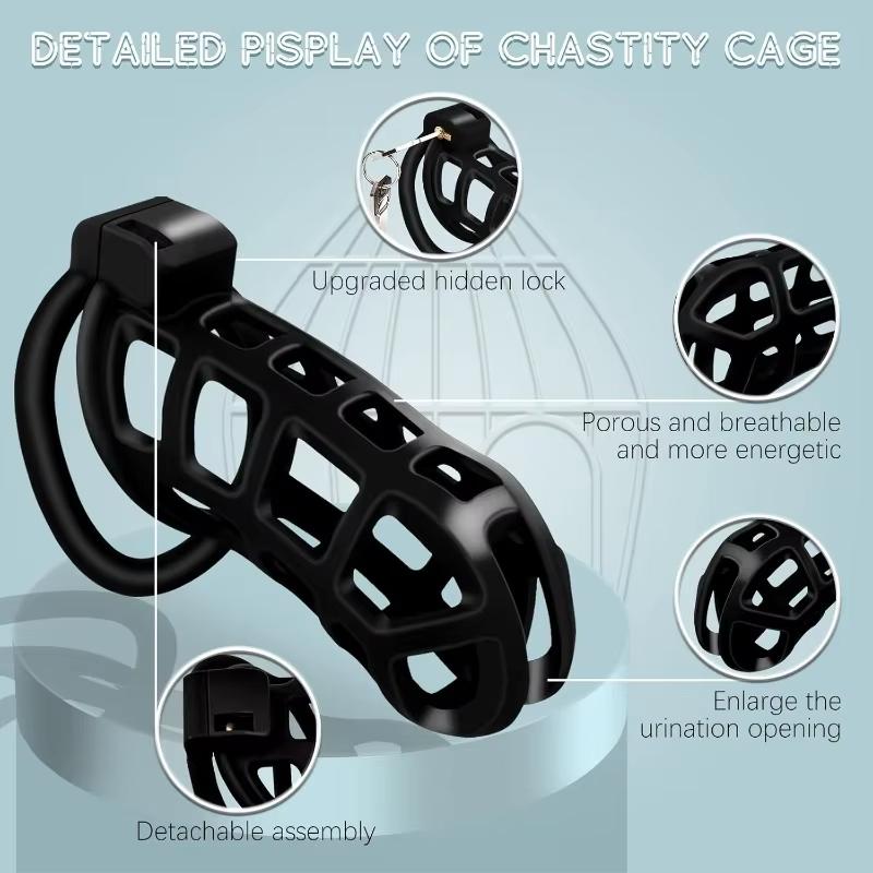 Male Chastity Cage Sissy Belt Invisible Chastity Lock Rings With 3/4 Sizes Cock Cage Bondage Device Sex Toys For Men Adults