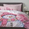 Christmas Snowman Pink Christmas Tree 3pcs Bedding Set For Double Bed Home Textile Duvet Cover Quilt Cover Pillowcase