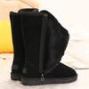 Women Suede Leather Warm Snow Boots 2024 Winter New Causal Plush Fluffy Anti-cold Zipper Boots Plus Size Women Platform Shoes