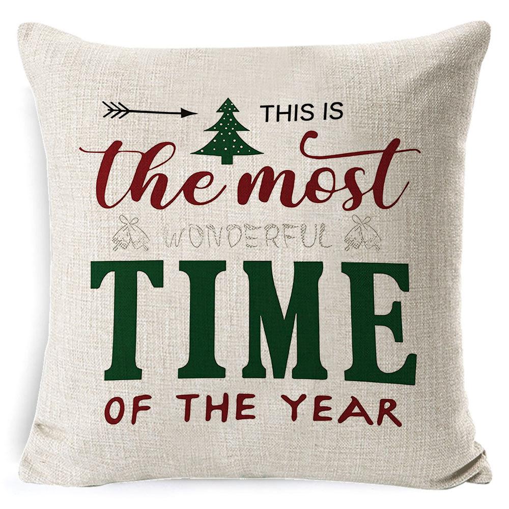 Christmas Pillowcase Gray and White Plaid Office Lumbar Support Home Bedside Cushion Car Neck Cushion