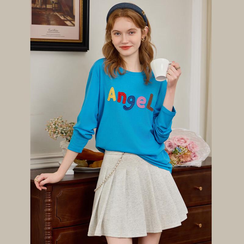 Bailuyu Women s Casual Drop Shoulder Long-Sleeve T-Shirt M