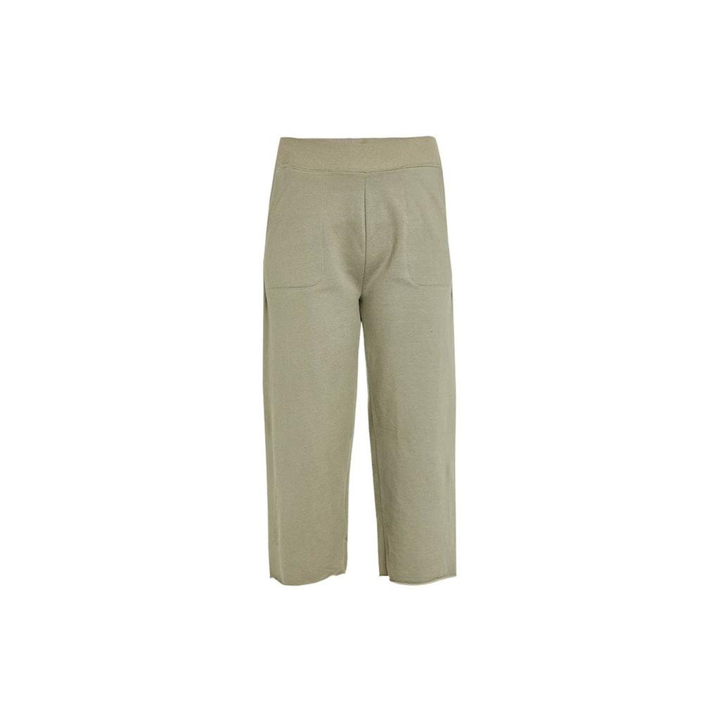 Nike Yoga Luxe Knit Wide-Leg Capri Pants Women Bottoms Olive DA0777-320