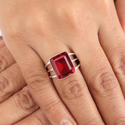Pink Rubelit Ædelsten Sølvring, 925 Sterling Sølv Håndlavet Smykke, Festtøj Ring Gave Til Kvinder RR-78-16